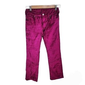 FREE PEOPLE Crushed Velvet Crops Fuschia Pants Size 25